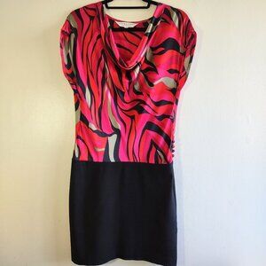 Trina Turk Retro Chic Silk Dress Y2K Mod Disco Funky Groovy Boho  Women Size 6